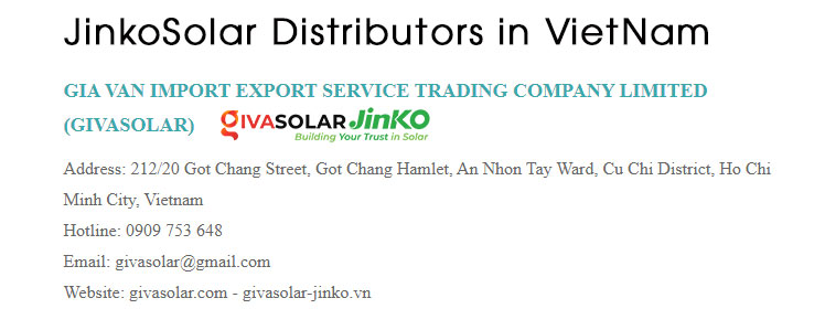 nhà phân phối pin mặt trời Jinko Solar lớn nhất Việt Nam